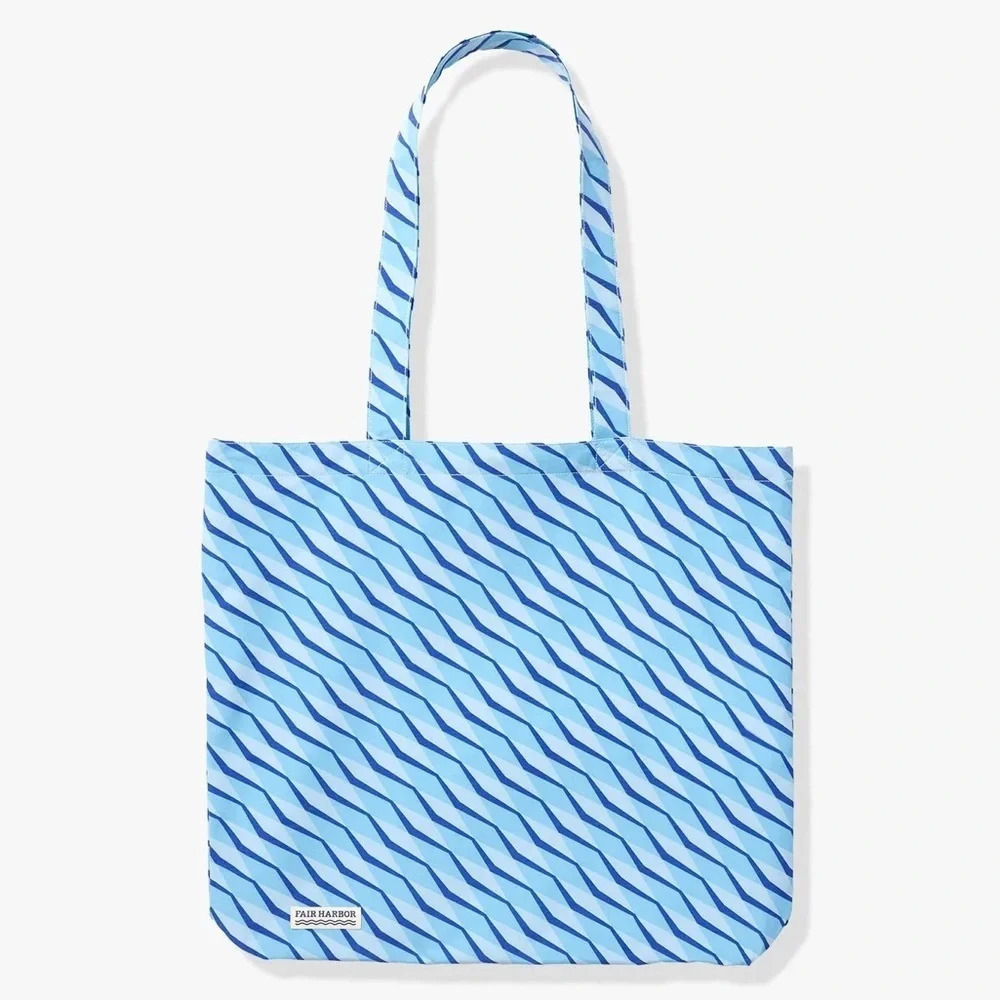 Fair Harbor Blue recycled fiber Tote Bag Pool Beach Shoulder‎ Travel Packable